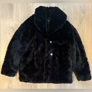 Zara Black Faux Fur Coat